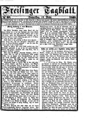 Freisinger Tagblatt (Freisinger Wochenblatt) Donnerstag 19. März 1868