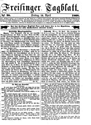 Freisinger Tagblatt (Freisinger Wochenblatt) Freitag 24. April 1868