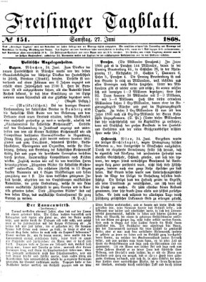 Freisinger Tagblatt (Freisinger Wochenblatt) Samstag 27. Juni 1868
