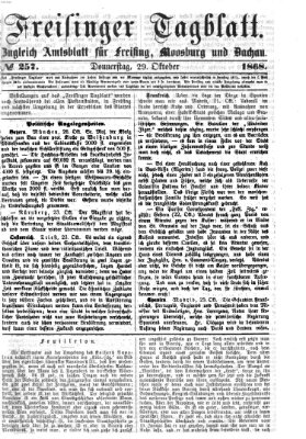 Freisinger Tagblatt (Freisinger Wochenblatt) Donnerstag 29. Oktober 1868
