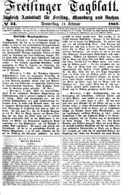 Freisinger Tagblatt (Freisinger Wochenblatt) Donnerstag 11. Februar 1869