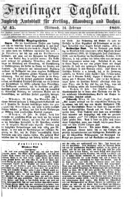 Freisinger Tagblatt (Freisinger Wochenblatt) Mittwoch 24. Februar 1869