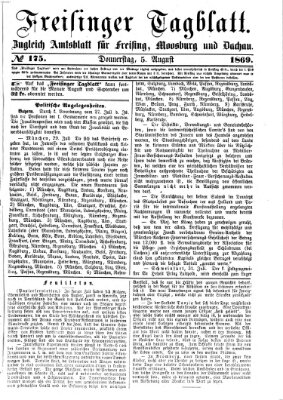 Freisinger Tagblatt (Freisinger Wochenblatt) Donnerstag 5. August 1869