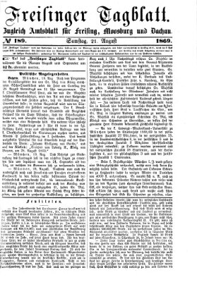 Freisinger Tagblatt (Freisinger Wochenblatt) Samstag 21. August 1869