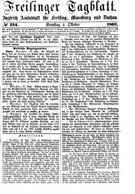 Freisinger Tagblatt (Freisinger Wochenblatt) Samstag 2. Oktober 1869