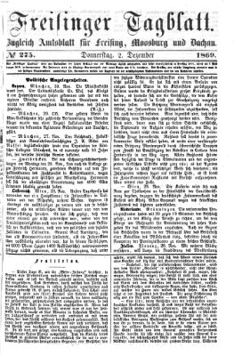 Freisinger Tagblatt (Freisinger Wochenblatt) Donnerstag 2. Dezember 1869