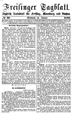 Freisinger Tagblatt (Freisinger Wochenblatt) Mittwoch 26. Januar 1870