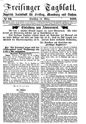 Freisinger Tagblatt (Freisinger Wochenblatt) Samstag 19. März 1870