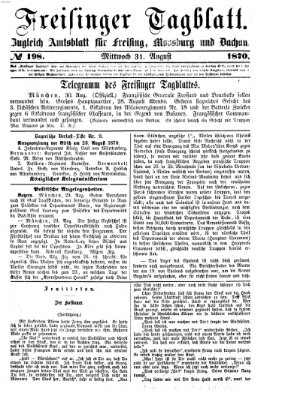 Freisinger Tagblatt (Freisinger Wochenblatt) Mittwoch 31. August 1870