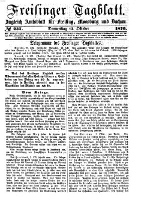 Freisinger Tagblatt (Freisinger Wochenblatt) Donnerstag 13. Oktober 1870