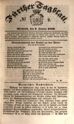 Fürther Tagblatt Mittwoch 2. Januar 1839