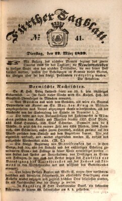 Fürther Tagblatt Dienstag 12. März 1839