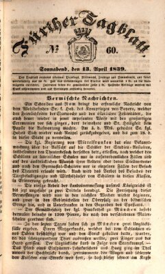 Fürther Tagblatt Samstag 13. April 1839