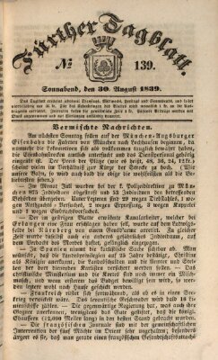 Fürther Tagblatt Freitag 30. August 1839