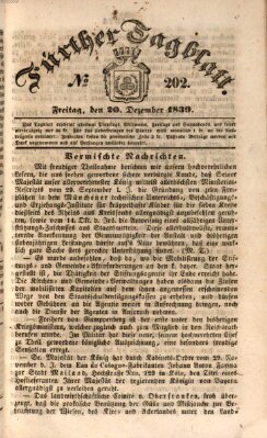 Fürther Tagblatt Freitag 20. Dezember 1839