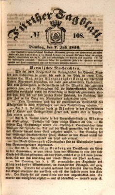 Fürther Tagblatt Dienstag 7. Juli 1840
