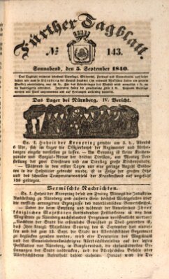 Fürther Tagblatt Samstag 5. September 1840