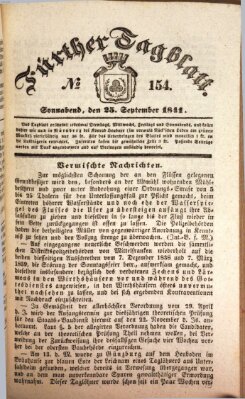 Fürther Tagblatt Samstag 25. September 1841