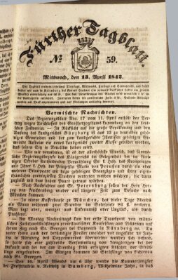 Fürther Tagblatt Mittwoch 13. April 1842