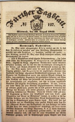 Fürther Tagblatt Mittwoch 10. August 1842