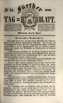 Fürther Tagblatt Mittwoch 5. April 1843