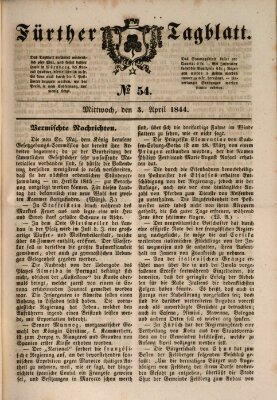 Fürther Tagblatt Mittwoch 3. April 1844