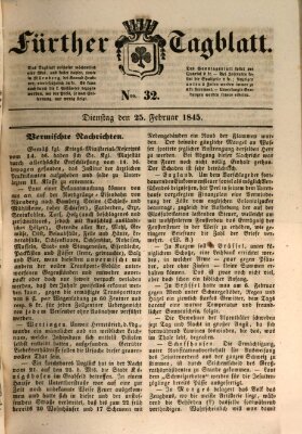 Fürther Tagblatt Dienstag 25. Februar 1845