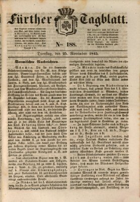 Fürther Tagblatt Dienstag 25. November 1845