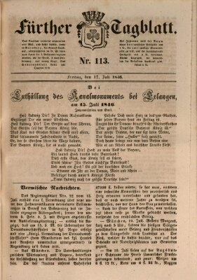 Fürther Tagblatt Freitag 17. Juli 1846