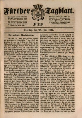 Fürther Tagblatt Dienstag 27. Juli 1847