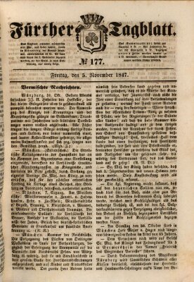 Fürther Tagblatt Freitag 5. November 1847