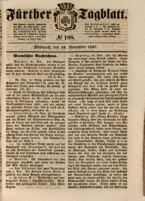 Fürther Tagblatt Mittwoch 24. November 1847