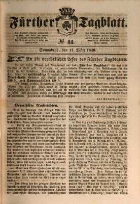 Fürther Tagblatt Samstag 17. März 1849