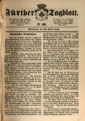 Fürther Tagblatt Mittwoch 25. April 1849