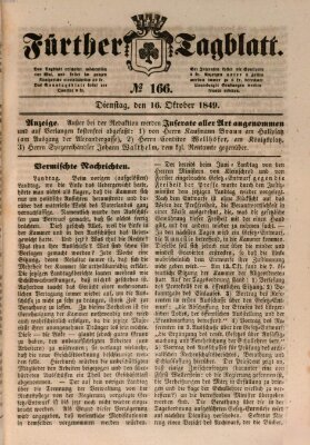 Fürther Tagblatt Dienstag 16. Oktober 1849