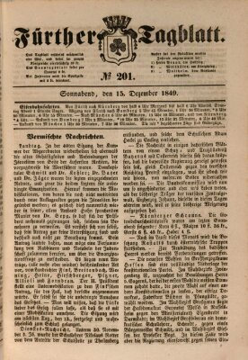 Fürther Tagblatt Samstag 15. Dezember 1849