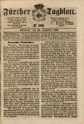 Fürther Tagblatt Mittwoch 25. Dezember 1850