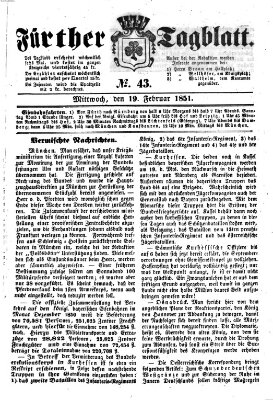 Fürther Tagblatt Mittwoch 19. Februar 1851