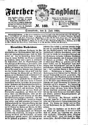 Fürther Tagblatt Samstag 5. Juli 1851