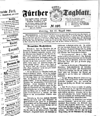 Fürther Tagblatt Sonntag 17. August 1851