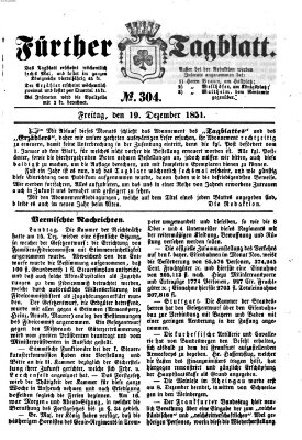 Fürther Tagblatt Freitag 19. Dezember 1851