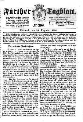 Fürther Tagblatt Mittwoch 24. Dezember 1851