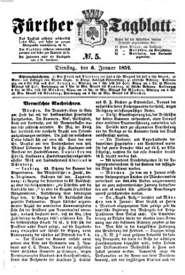 Fürther Tagblatt Dienstag 6. Januar 1852