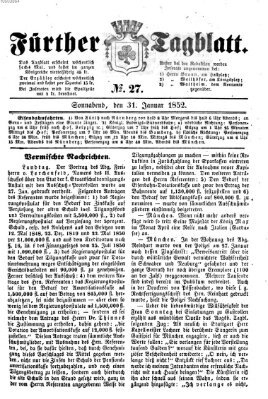 Fürther Tagblatt Samstag 31. Januar 1852