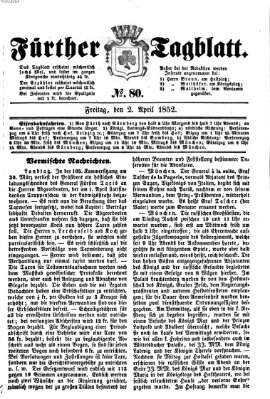 Fürther Tagblatt Freitag 2. April 1852