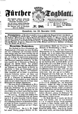 Fürther Tagblatt Samstag 20. November 1852