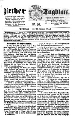 Fürther Tagblatt Sonntag 23. Januar 1853