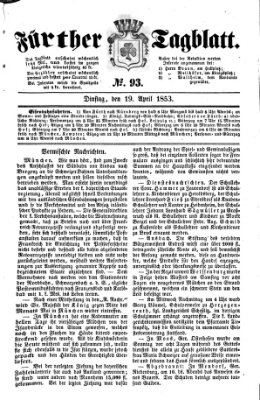 Fürther Tagblatt Dienstag 19. April 1853