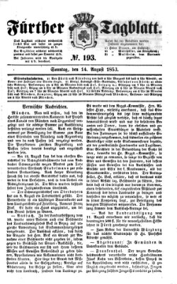 Fürther Tagblatt Sonntag 14. August 1853