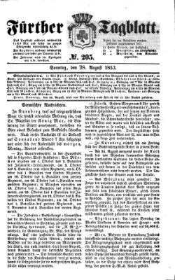 Fürther Tagblatt Sonntag 28. August 1853